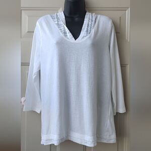Lauren Ralph Lauren Women's T-shirt with a hooded sleeve 3/4. Size M